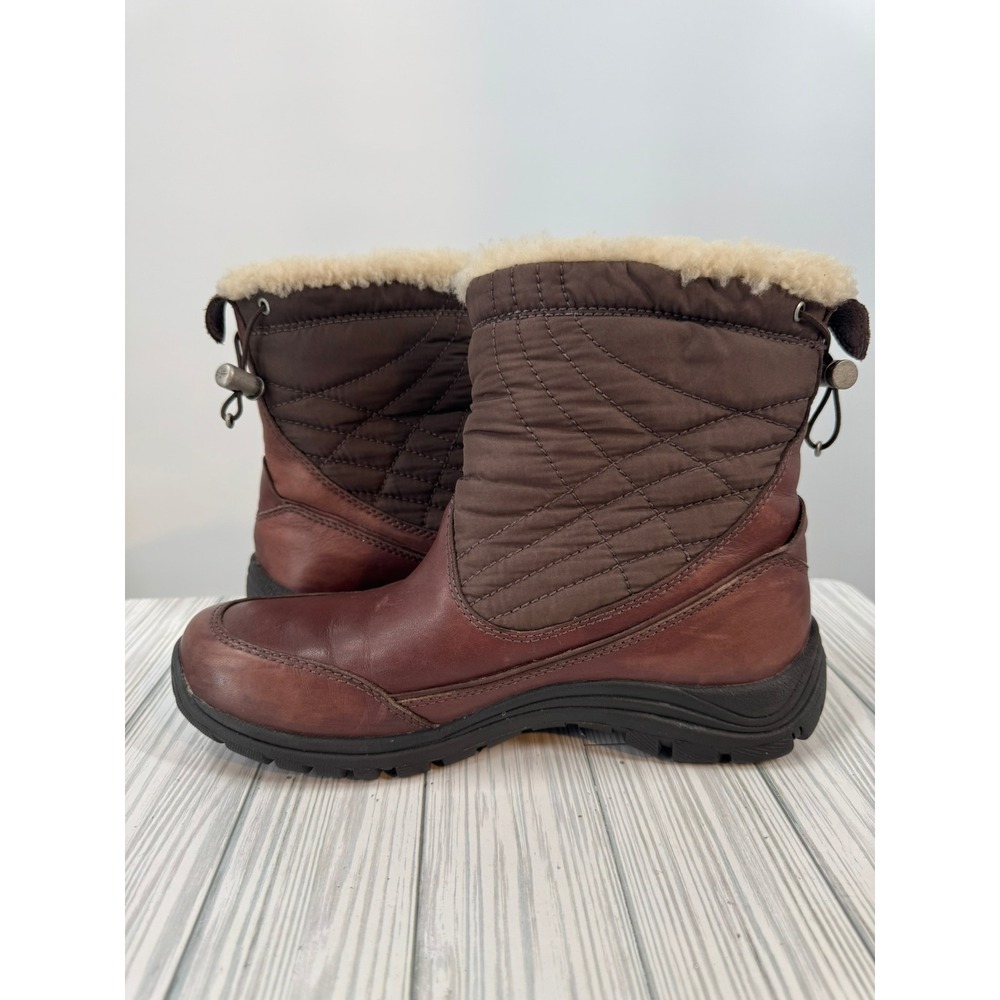 UGG Women's Size 9 Waterproof Boots Stormburst Brown Vibram Shearling Fur Lined - Picture 6 of 15